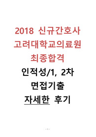 2019 고려대학교의료원 고려대학교병원 신규간호사 인적성, 1차 2차 면접 기출 모음 및 후기