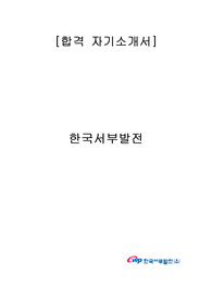 한국서부발전 합격 자기소개서