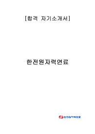 한전원자력연료 합격 자기소개서