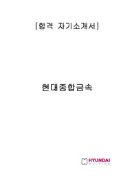 현대종합금속 자기소개서/현대종합금속 합격 자기소개서/ 현대종합금속 합격 자소서