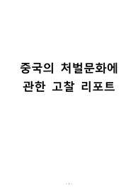 중국의 처벌문화에 관한 고찰 리포트