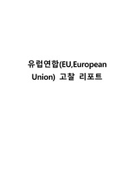 유럽연합(EU, European Union) 고찰 리포트