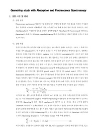 [물리화학실험]Quenching study with Absorption and Fluorescence Spectroscopy
