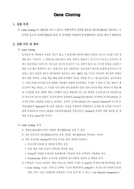 [분자생물학실험]Gene Cloning