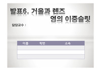 [물리실험] 거울과 렌즈, 영의 이중슬릿