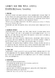 성인병동 케이스스터디, 호흡기 내과 케이스스터디, 만성편도염 케이스스터디, 만성편도염 간호과정, 만성편도염 사례, 림프절 비대와 관련된 통증, 염증과 관련된 고체온의 위험, 편도선 절제와 관련된 출혈위험성
