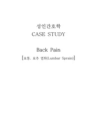 Back pain(요추염좌) 케이스스터디
