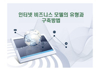 인터넷 비즈니스 모델의 유형과 구축방법