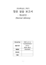 2018 여성건강간호학 정상분만 NSVD Normal Delivery 간호진단, Case Study, 문헌고찰