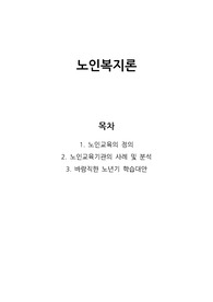 [노인복지론 A 레포트] 노인교육이 이루어지고 있는 교육기관을 살펴보고 그 기관의 교육방법을 분석한 후 평생학습시대와 연계하여 바람직한 노년기 학습에 대한 대안을 제시하시오.