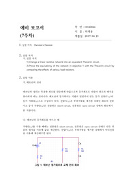 &lt;A+&gt;  테브닌의 정리 실험보고서 (예비/결과)