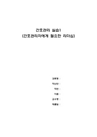 간호관리실습-간호관리자의 리더십