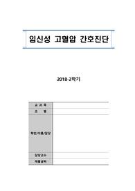 임신성 고혈압 CASE STUDY 간호과정 2개 A+ 사례도 적었어요
