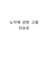 노자에 관한 고찰 리포트