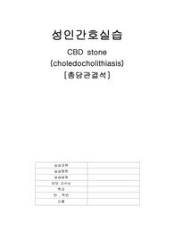 [A+] 성인간호학 실습-총담관결석(CBD stone) case study-간호진단3개(통증, 낙상, 불안)