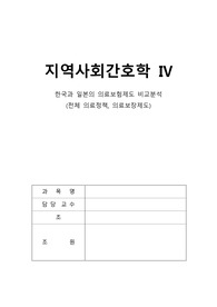 한국과 일본의 의료보험제도 비교분석(의료정책, 의료보장제도)