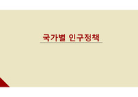 국가별 인구정책 ppt(대한민국,중국,싱가폴,인도,케냐)