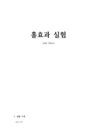 홀효과 실험 결과보고서