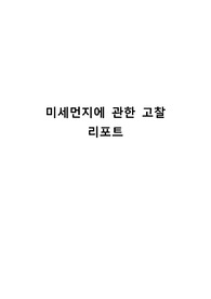 미세먼지에 관한 고찰 리포트
