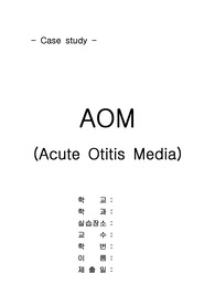 아동간호실습 케이스,CASESTUDY,급성중이염 케이스, AOD케이스,A+,아동케이스 중이염,간호진단3개,간호과정 3개,중이염간호과정,