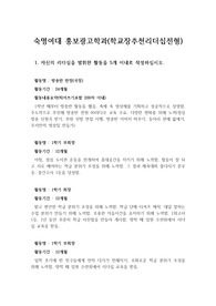 [자기소개서], [자소서] 숙명여대 홍보광고학과에 지원하여 실제로 우수한 평점을 받아 합격한 자소서입니다. 이쪽 분야로 진출할 예정인 수험생들이 보면 아주 좋습니다.