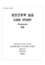 Case Study 폐렴(Pneumonia) 간호 레포트 (A+), 간호진단 3개, 모든 간호과정 및 간호 시나리오, 문헌고찰 포함