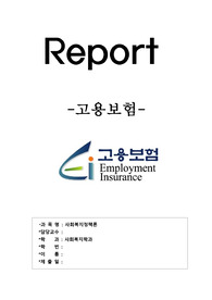 [에이쁠 + 자료 ] 고용보험(실업보험) 레포트
