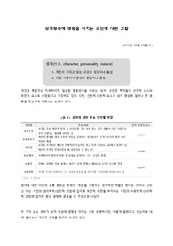 성격형성에 영향을 줄 수 있는 선천적/후천적 요소에 대해 사례를 들어 작성한 리포트입니다.