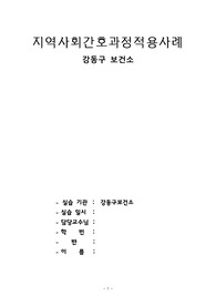 강동구보건소 간호과정 지역사회사례보고서 A+보장함 &quot;2019년7월최신&quot; (교수님한테피드백없이 오히려질문받음),간호진단 3개 간호과정1개(완벽함)