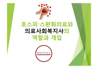 [A+++] 호스피스 완화의료와 의료사회복지사의 역할과 개입 PPT 발표자료