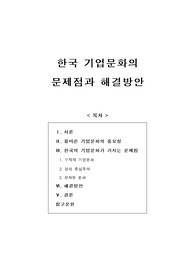 [보고서]한국 기업문화의 문제점과 해결방안(수직적 기업문화, 경력중심주의, 성차별 문화)
