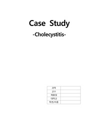 cholecystitis case study 질병보고서 문헌고찰 담낭염 케이스스터디
