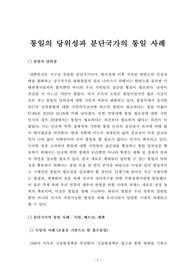 [보고서]통일의 당위성과 분단국가의 통일 사례(독일,베트남,예멘)