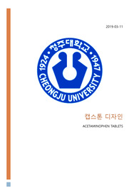 아세트아미노펜 디자인 실험 계획서