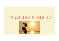 [에이쁠+] 미혼모의 실태와 복지정책 대안  PPT 발표자료