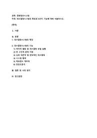 의사결정시스템의 특징과 6가지 기능에 대해 서술하시오