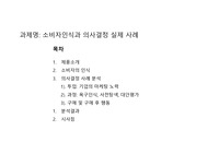 소비자인식과 의사결정 실제 사례
