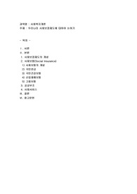 우리나라 사회보장제도에 대하여 논하기