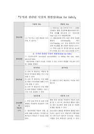 투약과 관련된 낙상의 위험성