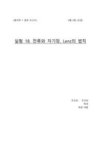 &lt;물리학 1 결과 보고서&gt; 전류와 자기장, Lenz의 법칙