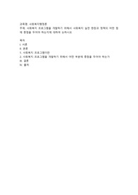 사회복지 프로그램을 개발하기 위해서 사회복지 실천 현장과 정책의 어떤 점에 중점을 두어야 하는지