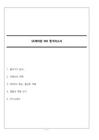 (19년 하반기)SK케미칼 MR 합격자기소개서 및 MR직무 특성
