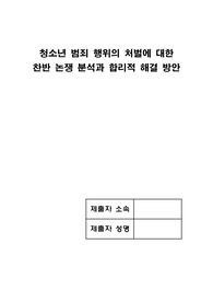 청소년 범죄 행위의 처벌에 대한 찬반 논쟁 분석과 합리적 해결 방안