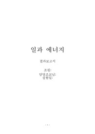[일반물리학실험] 일과 에너지 결과보고서