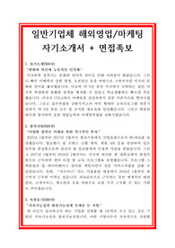 해외영업/마케팅 자기소개서(면접족보/후기 포함)(최종 합격에문)