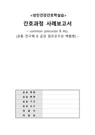 [성인간호케이스] 급성림프구성백혈병(ALL) 케이스 A+ (감염위험성)