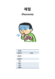 폐렴 간호과정: 분비물 증가와 관련된 비효과적 호흡양상