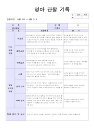 만2세 8월 관찰일지(7명)