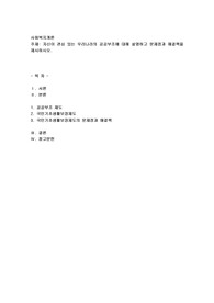 자신이 관심 있는 우리나라의 공공부조에 대해 설명하고 문제점과 해결책을 제시하시오