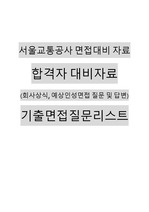 서울교통공사면접준비(회사상식,인성)-필기커트라인최종합격자자료
